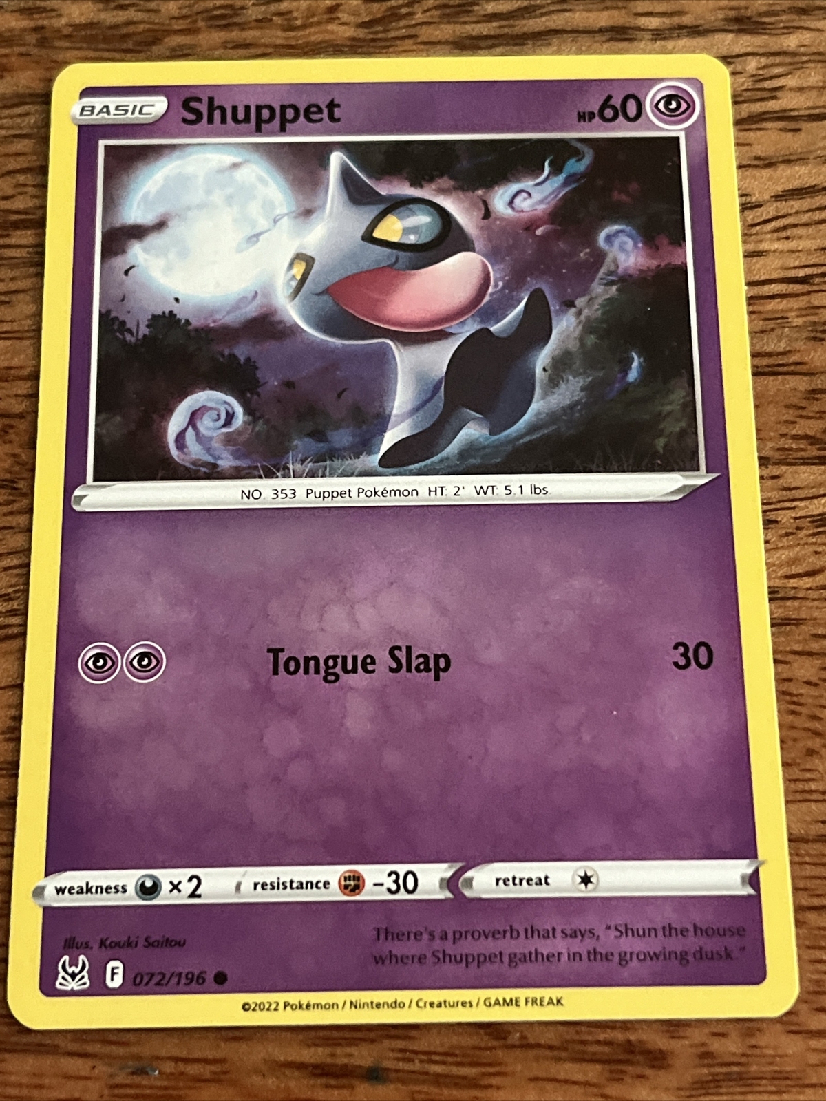 Shuppet 72/196 Reverse Holo Pokemon Card