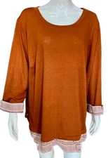 I.N. Studio Women 's Top Rust Color Blouse Plus Size 3X New NWT