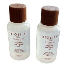 Biosilk Silk Therapy with Natural Coconut Oil Leave in Treatment 0.5oz Lot Of 2