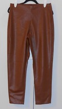 WOMEN'S OLD NAVY BROWN EXTRA HIGH-WAISTED FAUX LEATHER PANTS - SIZE 8