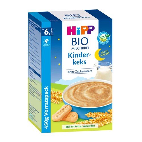 2x 450g Hipp Bio Milchbrei Gute Nacht Kinderkeks ohne Zuckerzusatz 10 Portionen - Bild 2 von 4