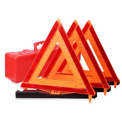 3 Pack Warning Triangle DOT Approved, Identical to: United States FMVSS 571.125