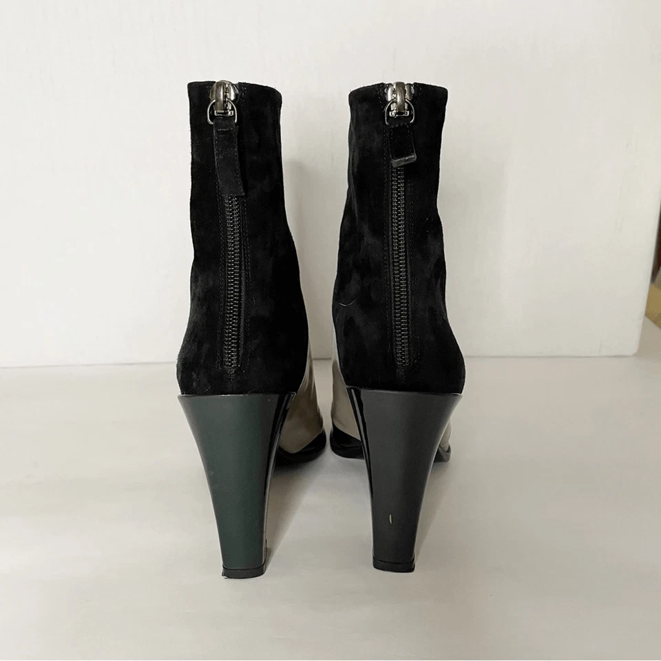 Botines Roger Vivier Cuero Tacón Colorblock 34.5 Hecho en Italia Foto 3 de 4
