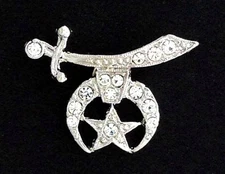 Masonic Shrine  Lapel Pin With Stones (Large) SPT3357