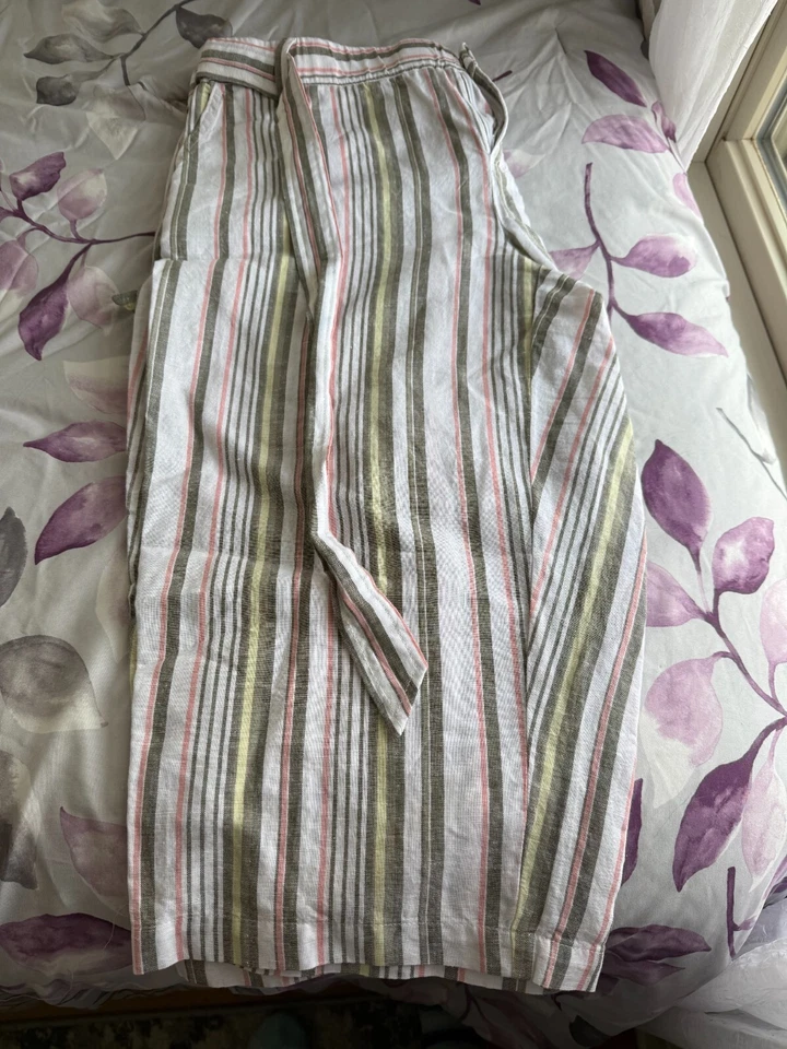 WOMENS LIZ CLAIBORN CAPRIS SIZE PXL LIGHTWEIGHT LINEN, SAGE, PEACH YELLOW, WHITE - Image 3 of 4