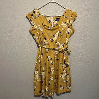 Lady Vintage London Yellow Floral Square neckline Cap Sleeve Dress Size 22 | eBay Lady Vintage London Yellow Floral Square neckline Cap Sleeve Dress Size 22 | eBay