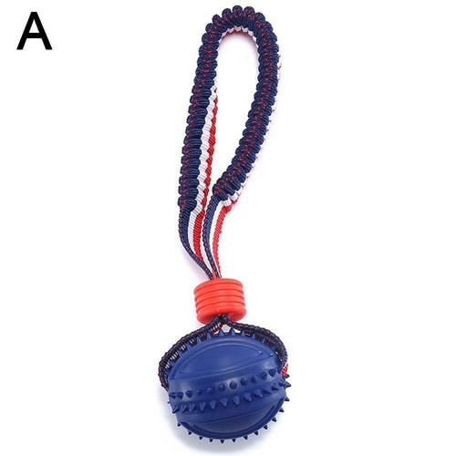 DOG BALL ON A ROPE CHEW TOYS INTERACTIVE TOY ROPE BALL PUPPY STRONG EW^ N V F6V3 - Picture 21 of 30