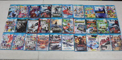Lot of 30 Nintendo Wii U Games w/ Damaged Artwork - Just Dance, Pikmin, Star Fox