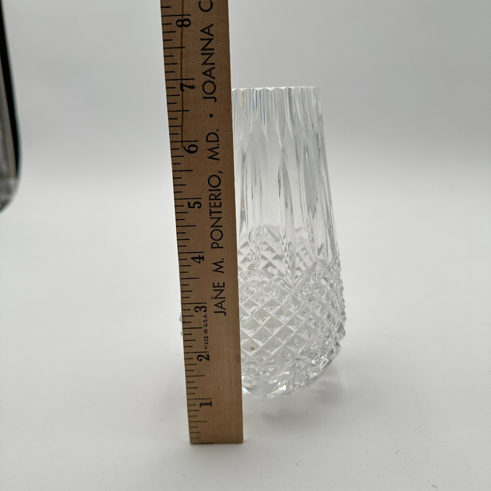Vtg Tipperary Lead Crystal Vase Vertical Cuts Top Faceted Diamonds ~ 7" Ireland