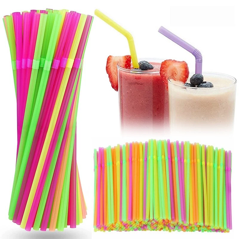 50 Pieces Reusable Drinking Straw Thick Plastic Straws With Cleaning Brush  Straw