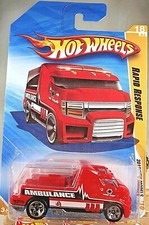 2010 Hot Wheels #18 New Models 18/44 RAPID RESPONSE Red Variant w/Chrome 5 Spoke