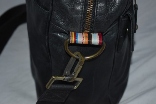 Paul Smith schwarze Leder Kuriertasche Schultergurt Umhängetasche Unisex - Bild 8 von 17
