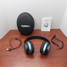 TUiNY Wireless Bluetooth Headphones Blue With Case