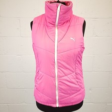 PUMA Gilet Medium Womens Puffer Body Warmer Vest Pink Polyester IMMACULATE