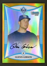 2008 Bowman Chrome #BCP6 Glenn Gibson /50 Gold Refractor Prospect Tampa Bay