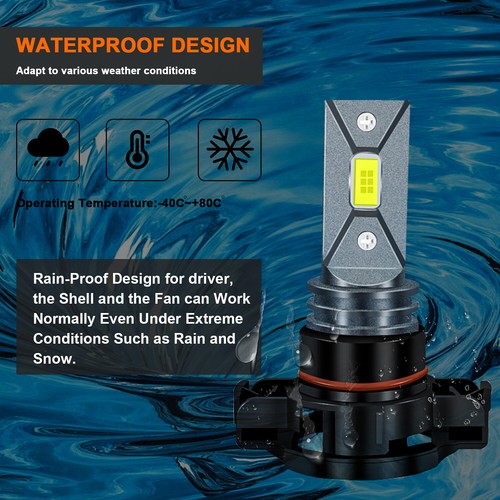 2PC LED Fog Light Bulbs Lamp For Jeep Grand Cherokee 2011-2012 White 6000K 100W - Picture 8 of 16
