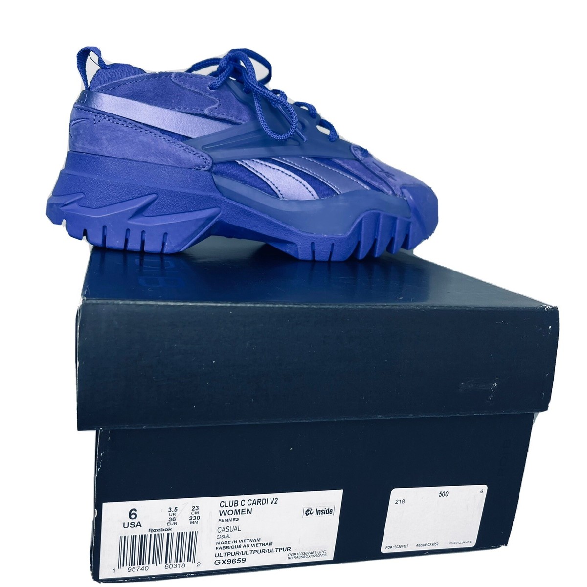 TOM Size 6- Reebok Club C V2 x Cardi B Vital Blue | eBay