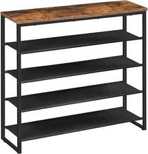 HOOBRO Shoe Rack 5 Tier Shoe Shelf Industrial Shoe Storage Organizer Steel Frame