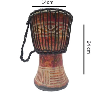 Holztrommel (Djembe) kleine Größe: Höhe 24 cm x Oberdurchmesser 14 cm