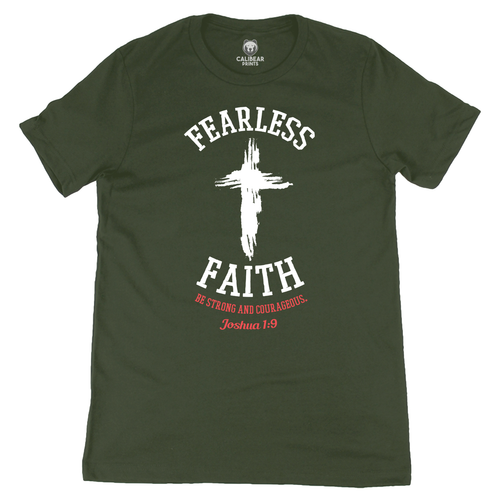 Camiseta de algodón Fearless Faith Be fuerte y valiente inspiradora arte gráfico - Imagen 8 de 8