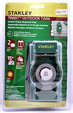 Stanley TimeIt Outdoor Twin 2-Outlet Grounded Mechanical 24 Hour Timer