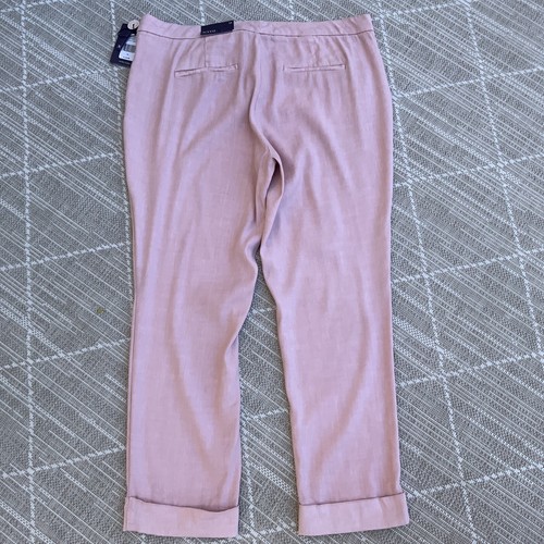 NWT NYDJ Linen Blend Size 14 Lift Tuck Pleated Relaxed Pants Light Pink $119 - Picture 9 of 12