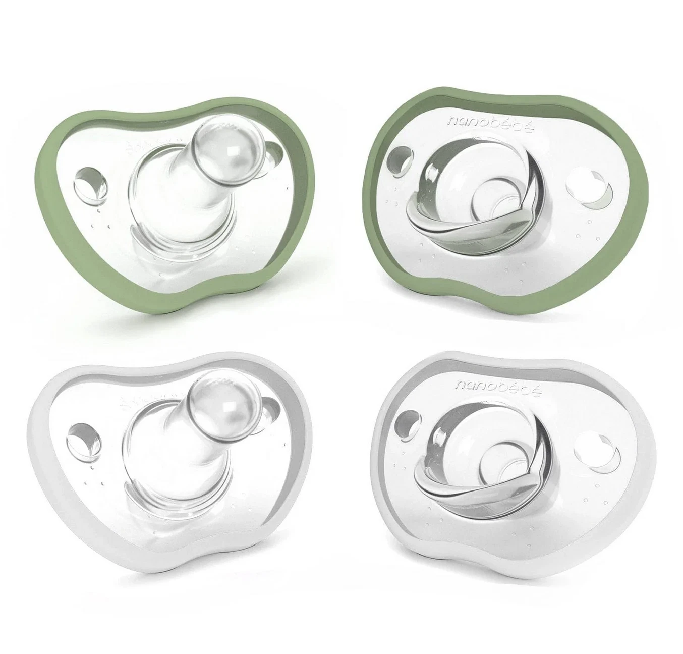 Nanobebe Flexy Pacifiers Dummies 0-3m Orthodontic, 4 Soothers, Sage/White
Opens in a new window or t