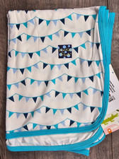 Baby Boy New Kickee Pants Blue Triangle Swaddle Baby Blanket