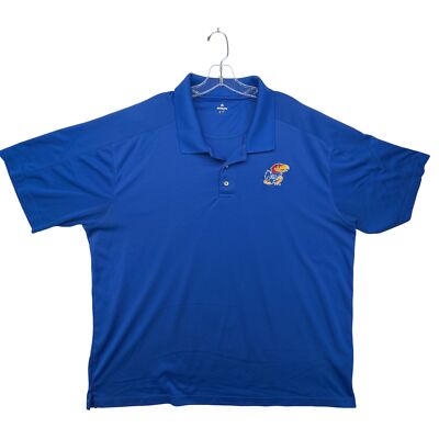 Kansas Jayhawks Shirt Mens 2XL Knights Blue Polo KU Logo Kansas Performance NCAA