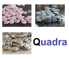 QUADRA Czech Glass Beads 50 Pcs 4-Hole