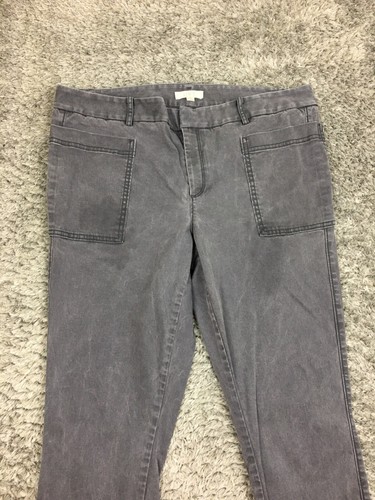 Loft Marisa Chino Skinny Pants Womens Size 14 Gray Twill Stretch - Picture 2 of 12