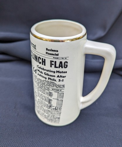 1967 St Louis Cardinals "Clinch the Pennant" Ceramic Stein Globe Democrat Mug - Picture 4 of 6