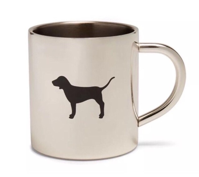 Victoria's Secret PINK Coffee Mug Dog Chrome Stainless Steel Logo NWT