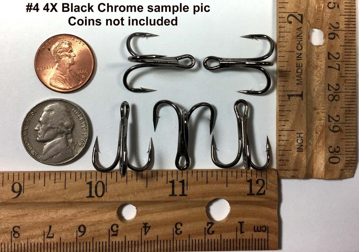 100 Black size #4 4 (4X ) Strong Treble Hooks Crankbaits Plugs Blades Bait jigs | eBay 100 Black size #4 4 (4X ) Strong Treble Hooks Crankbaits Plugs Blades Bait jigs | eBay