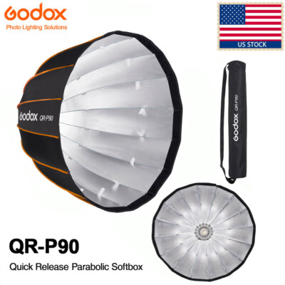 US Godox QR-P90 90cm Parabolic Quickly Bowens Deep Softbox For Studio Flash