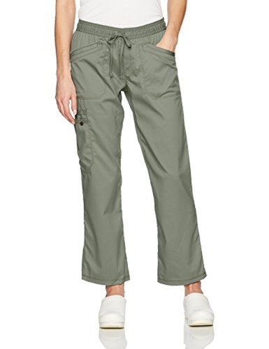 Dickies Women's Essense Mid Rise Straight Leg Drawstring Pant, Olive,