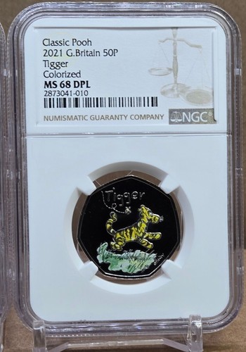 2021 UK 50p DISNEY'S CLASSIC POOH SET OF 2 TIGGER COINS NGC MS68 DPL not niue - Picture 3 of 14