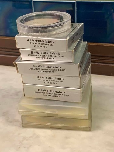 Lot of 8 B+W Lens Filters in Boxes / Cases