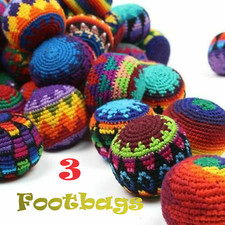 Crotchet Hackysack Woven footbag 3 piece set Hacky sack footbag juggling ball