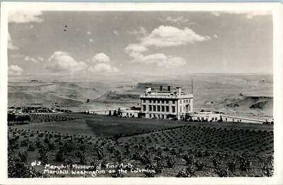 RPPC MARYHILL WASHINGTON AERIAL VIEW MUSUEUM FINE ARTS KLICKITAT CO REAL PHOTO