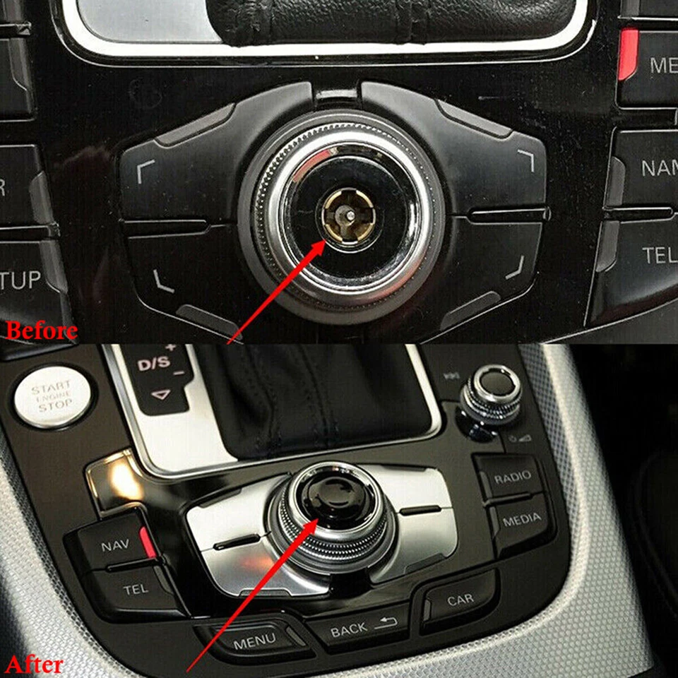 Para Audi A6 2005-2011 Negro Brillante Consola Central Botón Cubierta MMI Perilla Reparación Foto 4 de 4