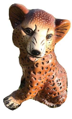 Gepard Leopard Keramik 15" hoch Statue Mid Century Modern Boho Chic ENTZÜCKEND💕 - Bild 8 von 12