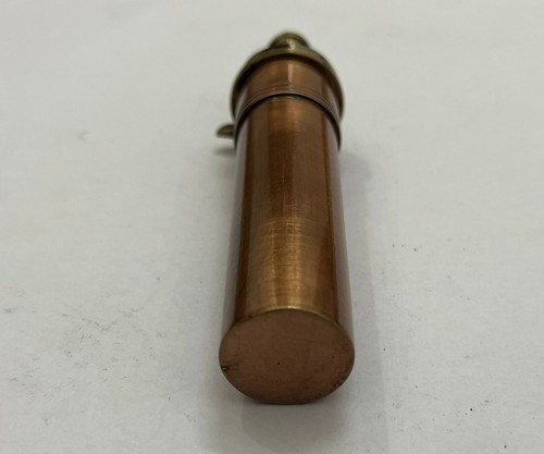 Victorian Style Miniature 4'' Round Cylindrical Vintage Look Copper Gun Bottle - Picture 12 of 15