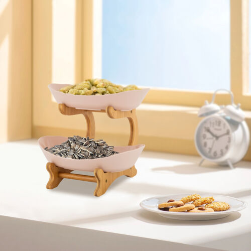2 Tier Fruit Bowl, Fruit Basket Stand, Fruit Serving Tray Beige - Picture 17 of 22