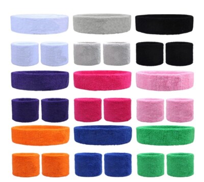 Stirnband HEADBAND Schweißband Armband WRISTBAND SPORT Fitness Yoga viele Farben