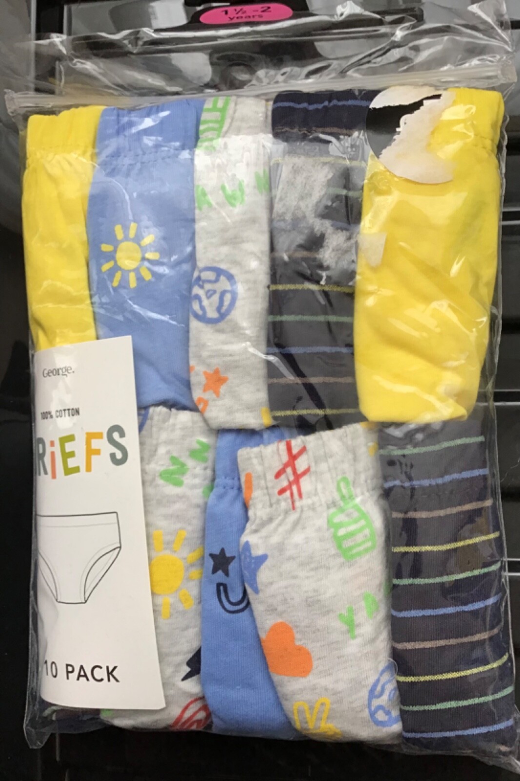 Baby Boys 10 pack Multicoloured Briefs with Multiple design Detail