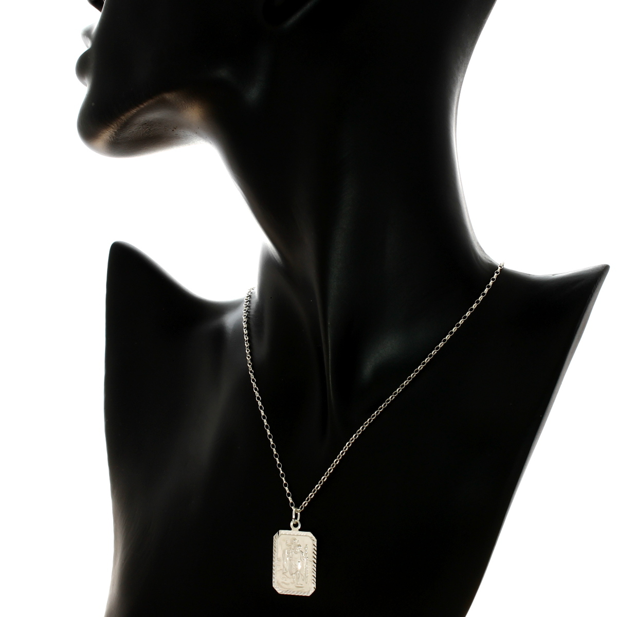 Heiliger Christophorus Anhänger Edelstahl - Katholisches Schutzamulett Halskette