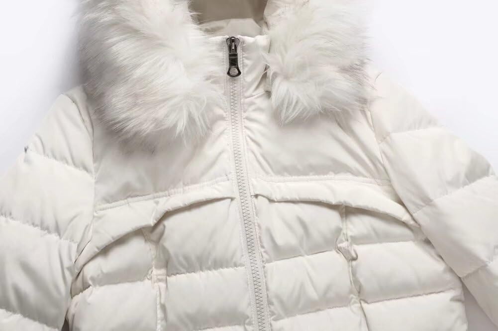 Valuker Women's Down Coat With Fur Hood With 90 Down Parka Puffer