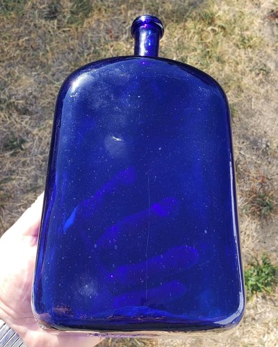 Antike Apotheke Apotheker kobaltblau Flasche offen Pontil 11" groß - Bild 24 von 24