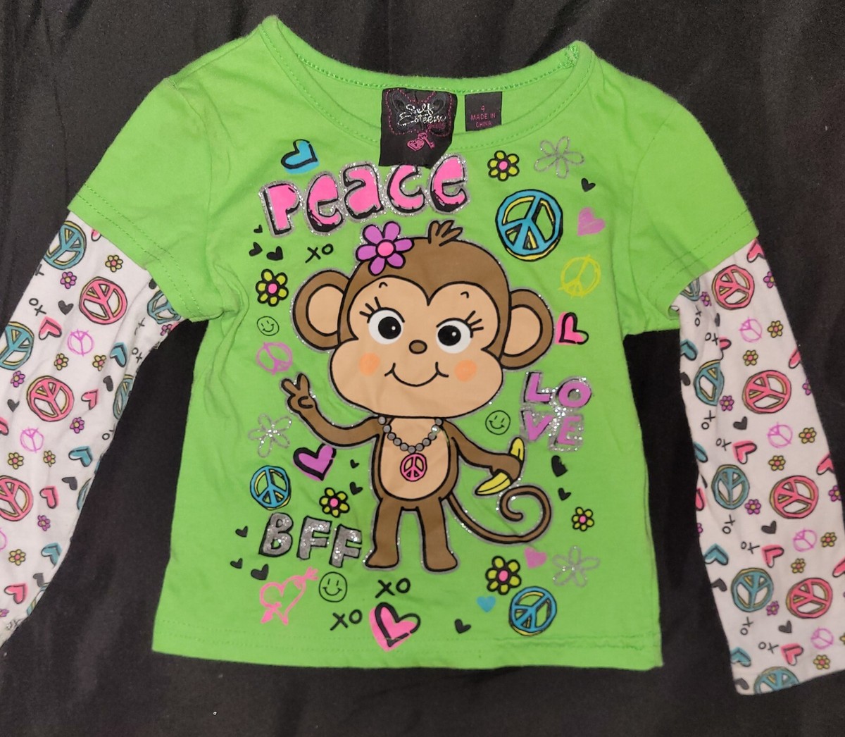 S.R　monkey time FLOWER LACE SHIRT Girls Monkey Shirt Size 4 | eBay